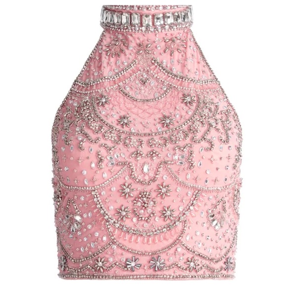 ALICE + OLIVIA Gatz Embellished High Neck Top - Picture 3 of 14